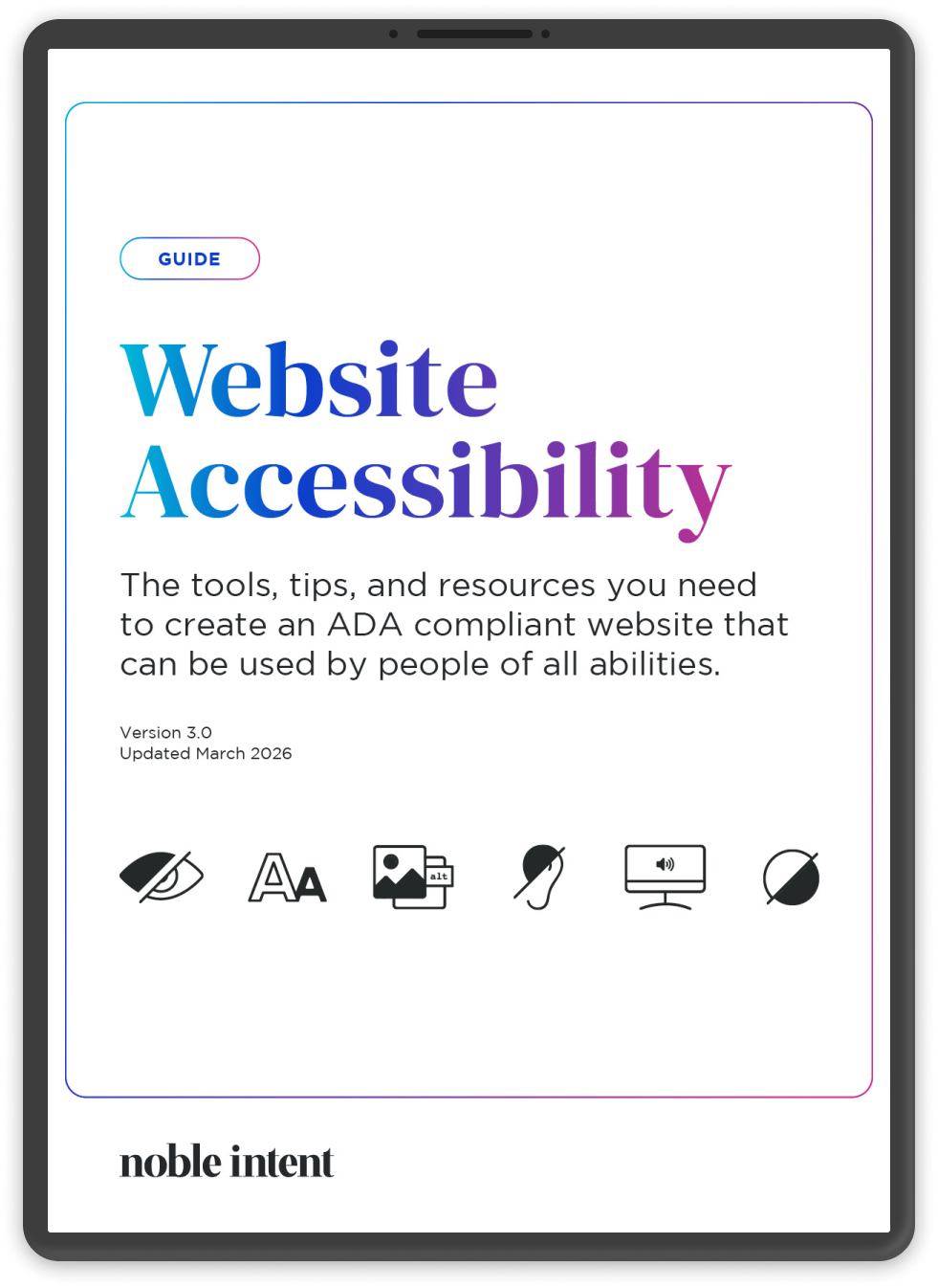 the ultimate guide to website accessibility e-book cover